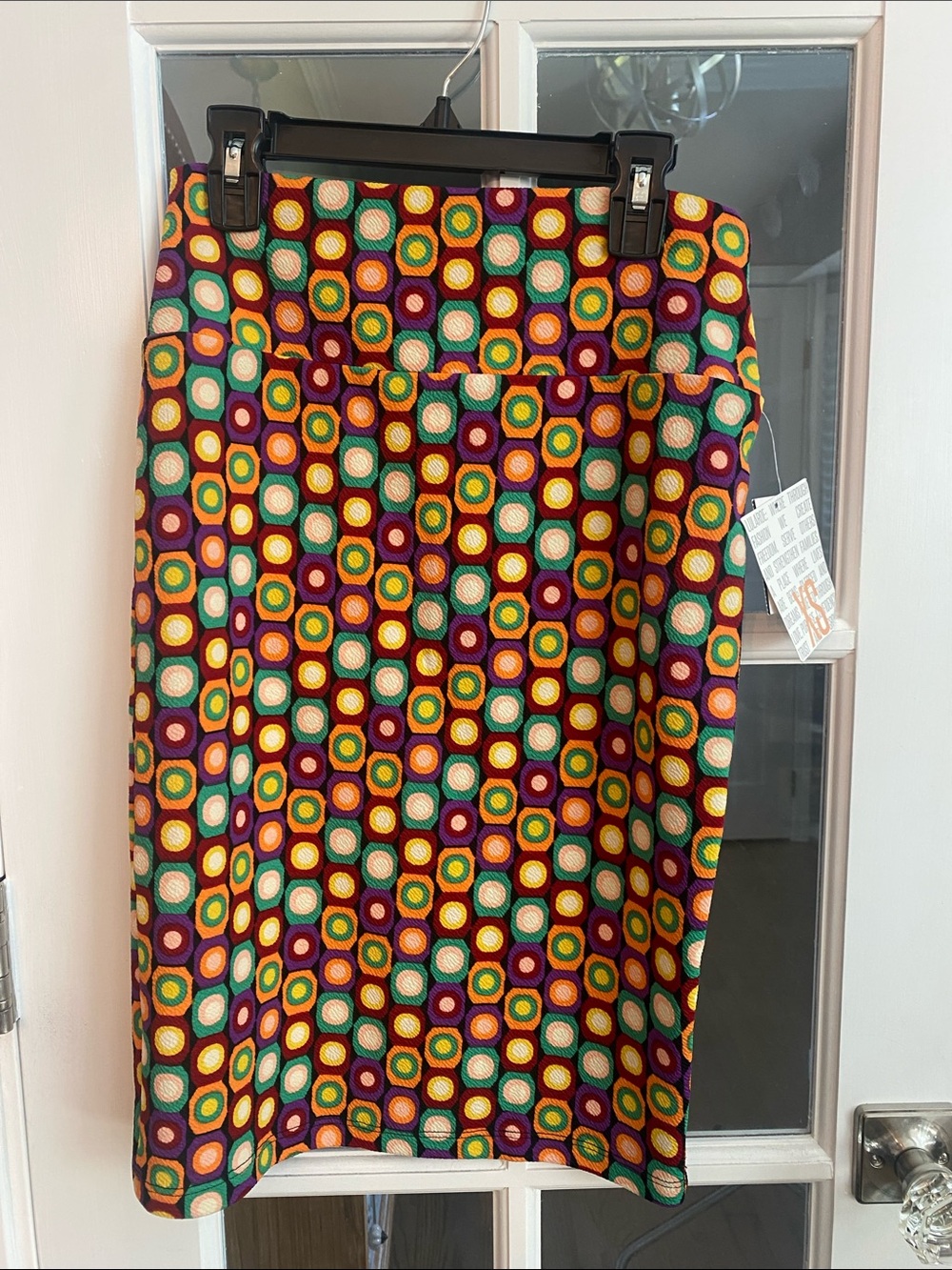 Lularoe “Cassie” Vibrant Geometric Pencil Skirt in Multi-Color